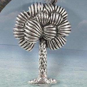 Solid 925 Sterling Silver Palm Tree Slide pendant